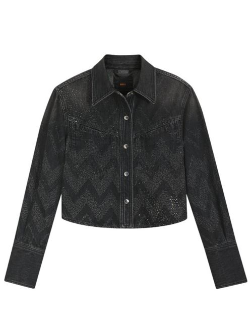 Giacca  corta in denim decorato con cristalli BOSS | 50548445 C_SHIRT LS 1.0.002